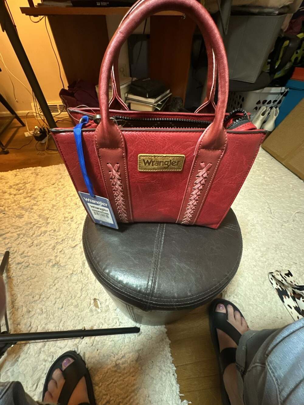 Wrangler Red Whipstitch Crossbody Tote Bag WG70-8120ERD